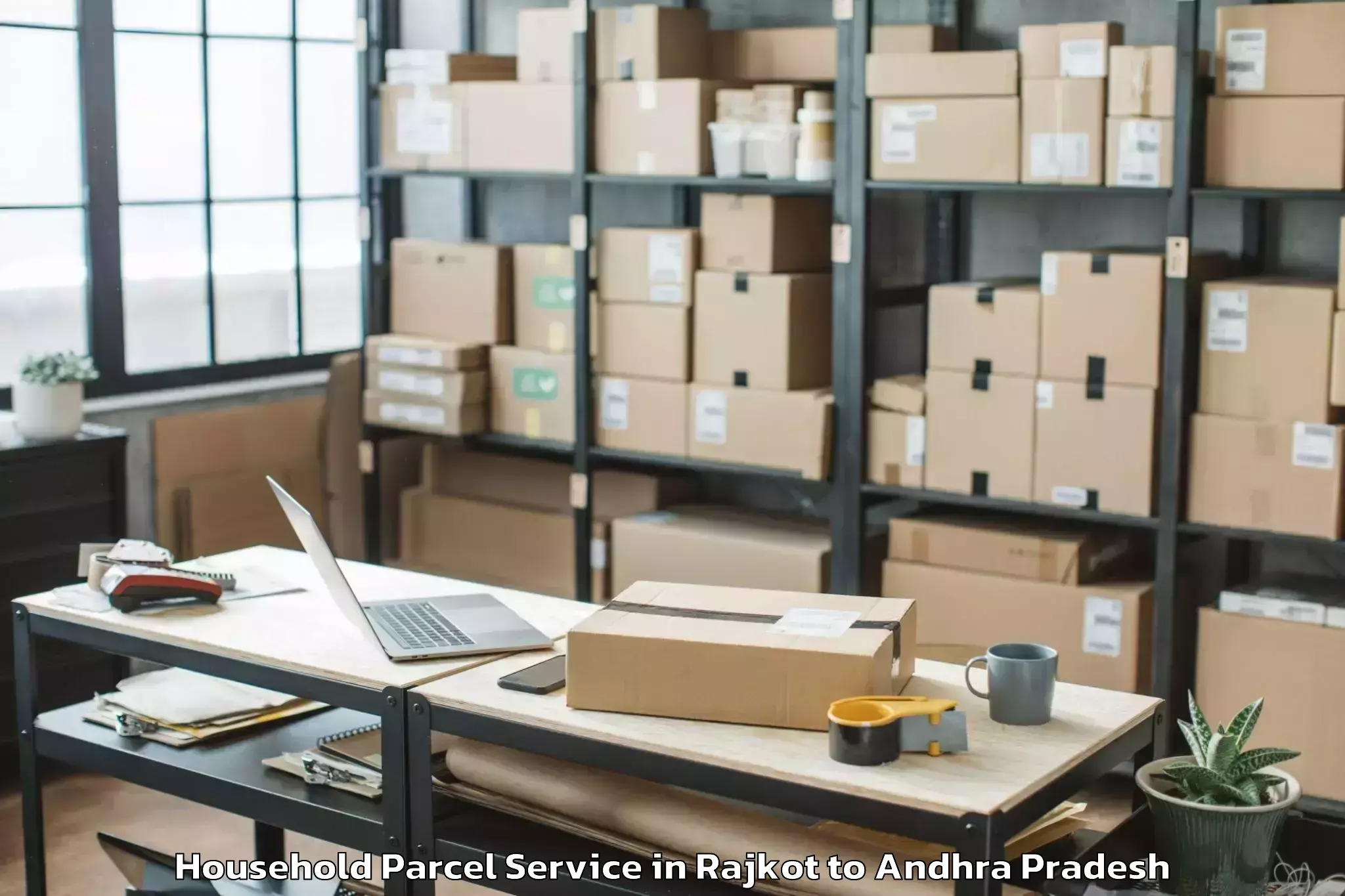 Professional Rajkot to Koyyalgudem Household Parcel